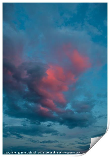 Sunset on a Cumulus cloud  Print by Tom Dolezal