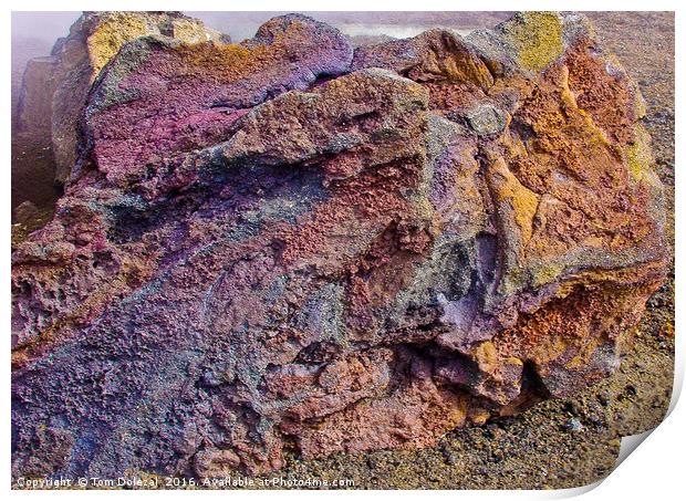 Colourful Icelandic geothermal rock Print by Tom Dolezal