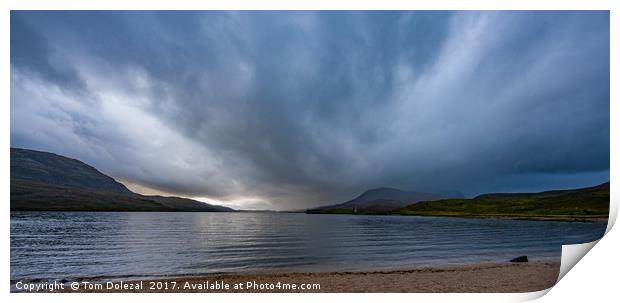 Stormy Loch Assynt sky Print by Tom Dolezal