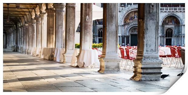 Piazza San Marco, Venice, light and shadow Print by Jeanette Teare