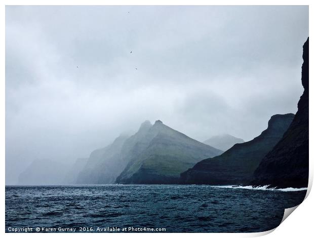 Faroe Islands Coast Print by Karen Gurney