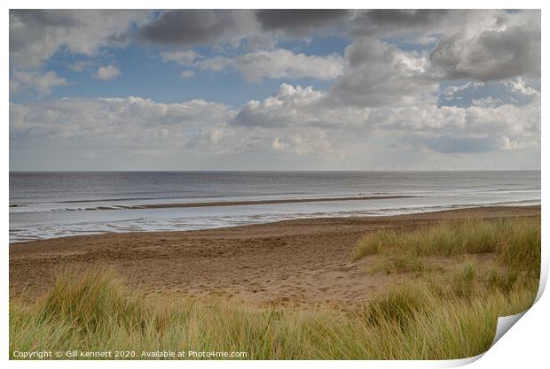 Beach at huttoft car terrace, Lincolnshire Print by GILL KENNETT