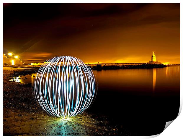 Light Orb by The Sea Print by Paul Welsh