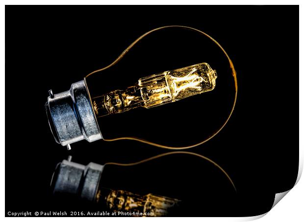 Light Bulb Without Wires Print by Paul Welsh