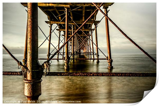 Saltburn Pier - the first and last on the NE coast Print by Paul Welsh