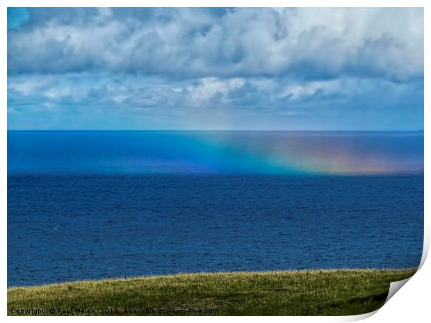 Rainbow on the Sea at Cape Wrath. Print by Paul Welsh