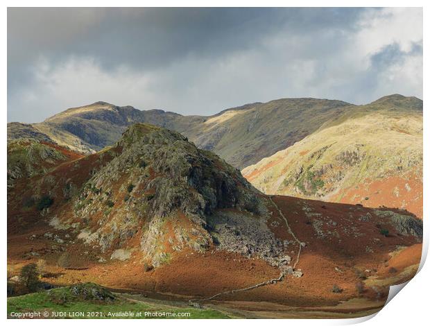 The Bell Coniston Old Man Print by JUDI LION