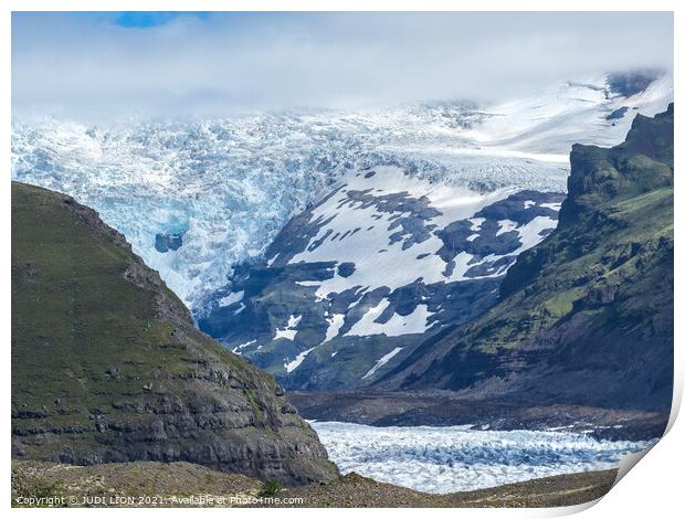 Glacier Tongue at Vatnajökul Print by JUDI LION