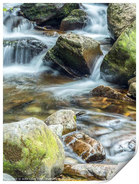 Water over the rocks Print by JUDI LION