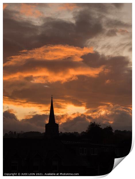 Sunrise over Keswick Print by JUDI LION