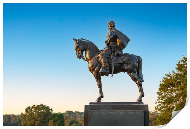 Statue of Stonewall Jackson at Manassas Print by Steve Heap