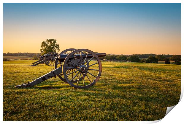 Cannons at Manassas Battlefield Print by Steve Heap