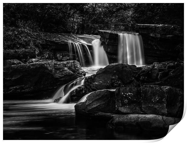 Waterfall on Deckers Creek near Masontown WV Print by Steve Heap