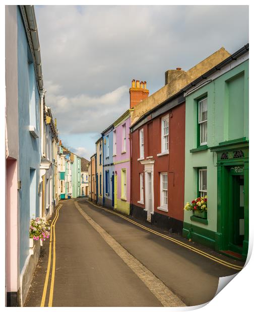 Colorful painted houses in Appledore, Devon Print by Steve Heap