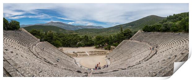 Massive amphitheatre at Sanctuary of Asklepios at Epidaurus Gree Print by Steve Heap