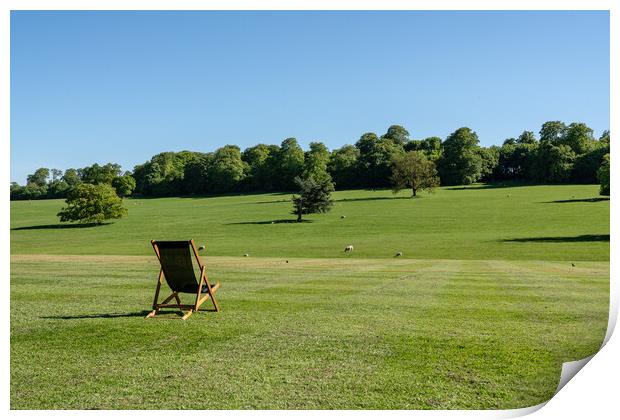 Scene across farmland in Derbyshire in UK Print by Steve Heap