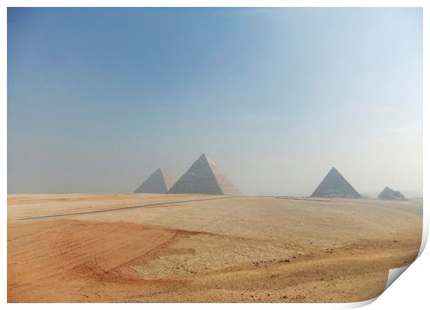 Pyramids on the Giza Plateau  Print by Jackie Davies