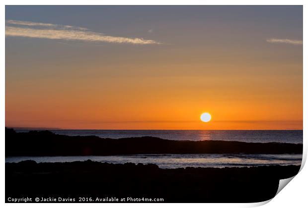 Sunrise over the Ocean Print by Jackie Davies
