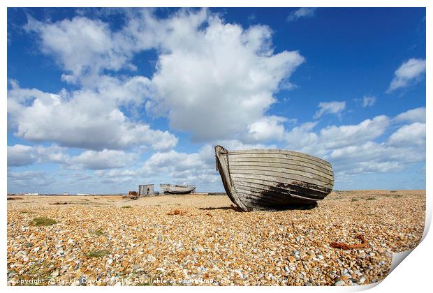 Abandoned Fishing Boat at Dungeness Print by Jackie Davies