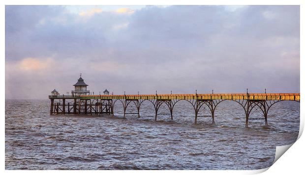 Clevedon Pier Print by Jackie Davies