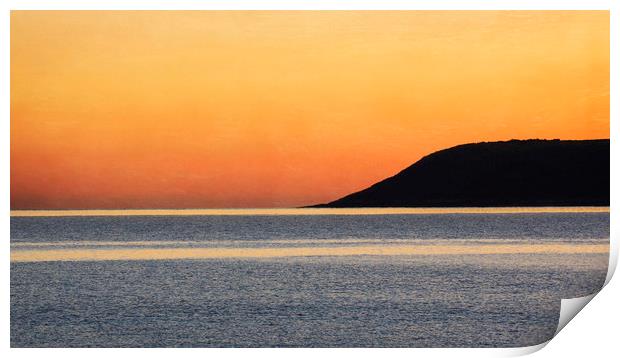 Ocean Sunset Print by Jackie Davies