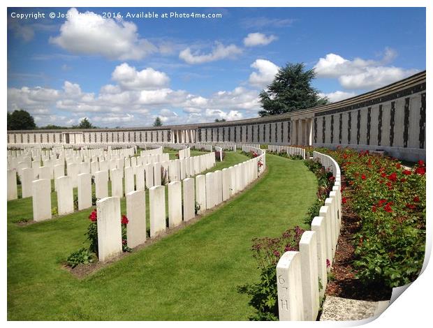 Tyne Cot Cemetery Print by Josh Morris