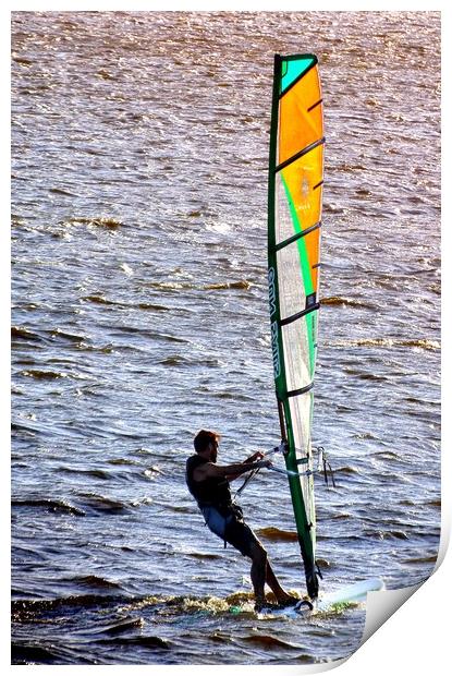Wind-surfing in the afternoon           Print by Peter Balfour