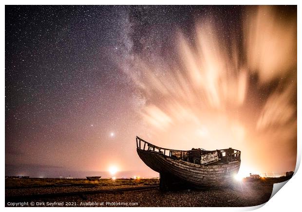 Shipwreck at Night, Dungeness Print by Dirk Seyfried