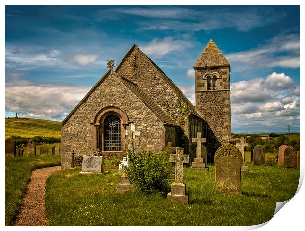 England: St Paul's Church, Branxton, Northumberlan Print by David Bigwood