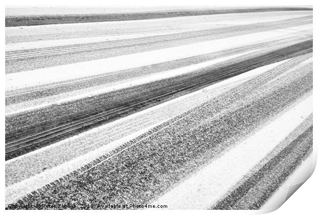 Snow Lines Print by Peter Zabulis
