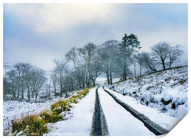 Scottish winter landscape Print by Peter Gaeng
