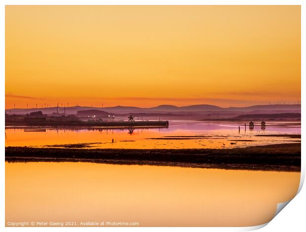 Ardeer harbour sunset - Scotland Print by Peter Gaeng