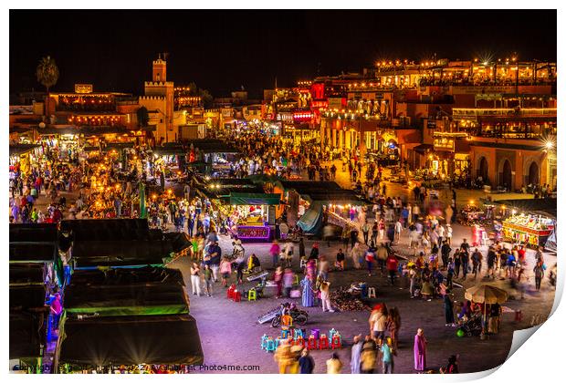In the Medina at night, Marrakech Print by geoff shoults