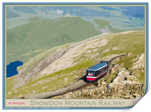 Snowdon Mountain Railway Print by geoff shoults
