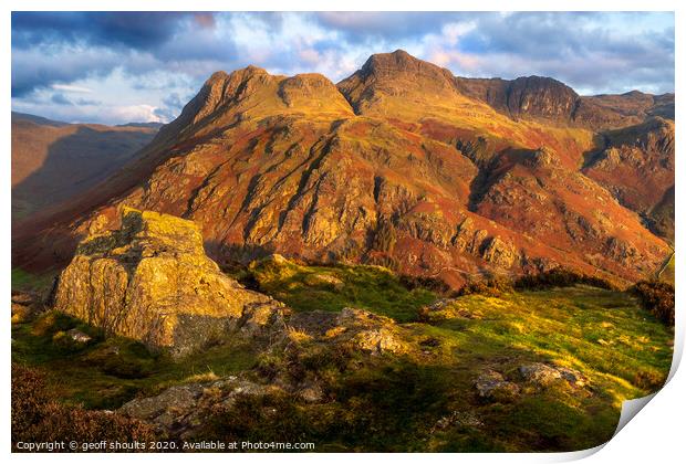 The Langdale Pikes Print by geoff shoults