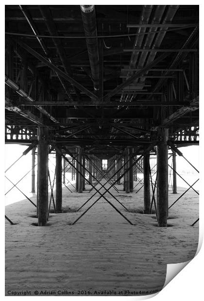 Under The Pier Print by Adrian Collins