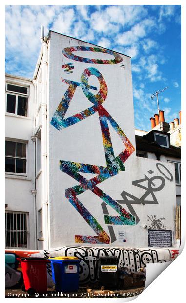 Grafitti in Brighton Print by sue boddington