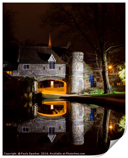 One minute of Pulls Ferry at Night. Print by Paula Sparkes