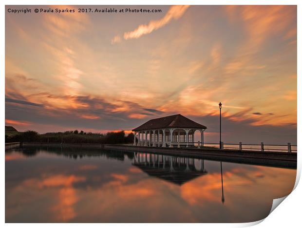 Sunset at the boating lake. Print by Paula Sparkes