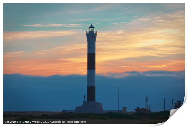 Dungeness Lighthouse at Sunset Print by Danny Wallis