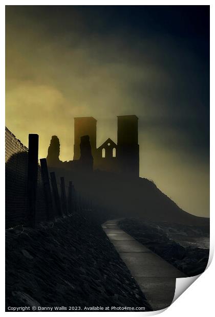 Reculver In The Mist Print by Danny Wallis