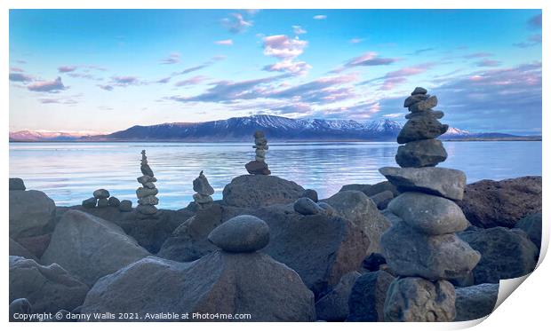 Icelandic Cairns Print by Danny Wallis