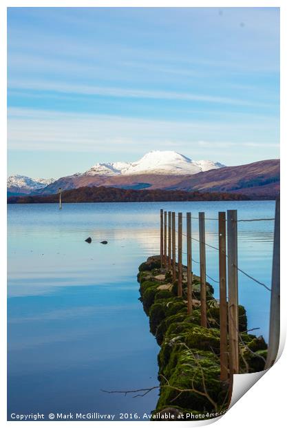 Winter on Loch Lomond Print by Mark McGillivray