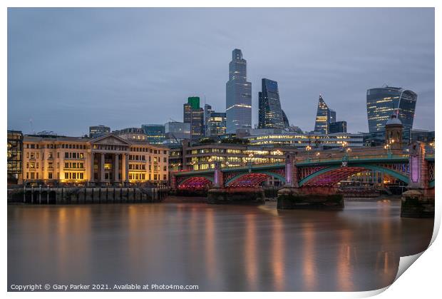 City of London at Twilight Print by Gary Parker