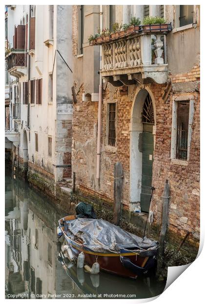 Typical Venetian canal, early in the morning. Venice, Italy.  Print by Gary Parker