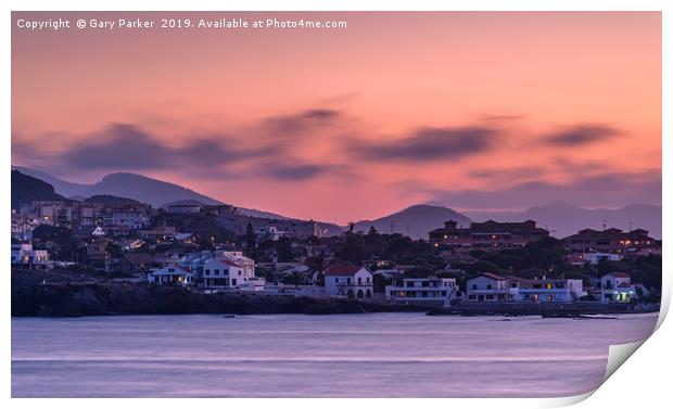 Spanish Coastal Sunset Print by Gary Parker