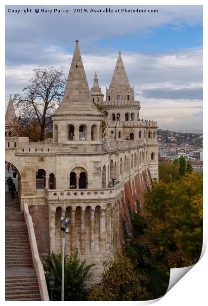 Fisherman's Bastion in Budapest Print by Gary Parker