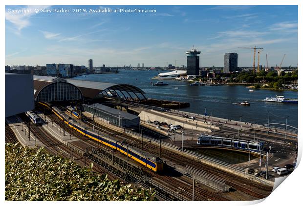 A view Amsterdam railway line Print by Gary Parker