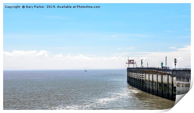 Cardiff Bay pier, on a sunny summers day Print by Gary Parker