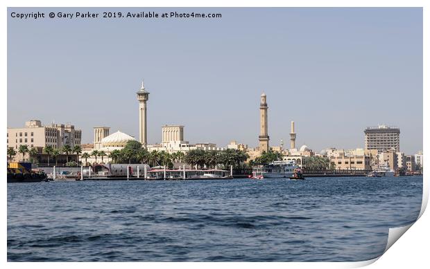 Old Dubai, viewed from the creek Print by Gary Parker